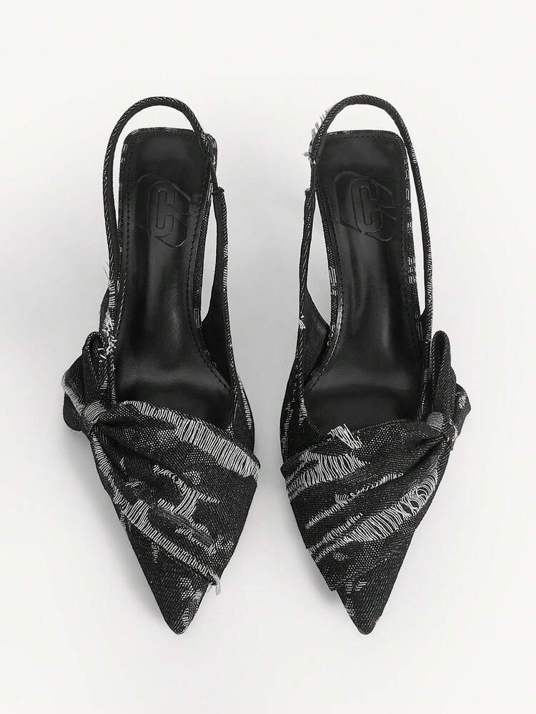 CUCCOO CHICEST Women's Pointed Toe Bow Decor Fashion High Heel Shoes, Suitable For Daily Wear Valentine's Day