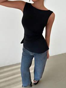 Siren Gaze Women's Elegant Lace Patchwork Bow Back Slim Fit Sleeveless Black Sexy Lace See Through Top, Boho,Black Lace Top,Y2k,Spring Break,Summer,Going Out Tops Winter Casual - Black - View 4