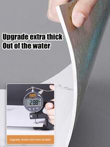 10片0.9平方米白色瓷砖和大理石贴纸，防水防潮铝塑板装饰墙面，装修贴纸可撕贴墙板，墙纸，春季装饰品，让您的家焕然一新，Rama装饰贴纸 - 藍金色 - 查看 4