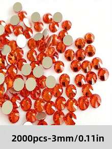 2000颗3-6毫米阳橙色扁平树脂水钻，圆形果冻宝石，适用于制作配饰、鞋子、衣服、化妆品、包包、装饰品等。 - 陽橙色 - 查看 6