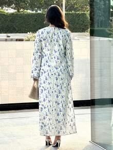 Yasmyna 女士优雅印花阿拉伯风格连衣裙 - 彩色 - 查看 2