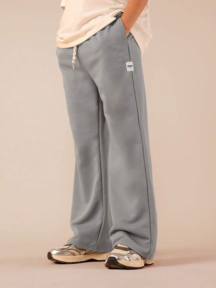 Pantaloni della tuta in pile a gamba larga e rilassati con coulisse