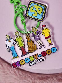 SCOOBY-DOO X SHEIN 可爱卡通花朵汽车、人物和狗狗图案绿色钥匙扣 - 大綠色 - 查看 3