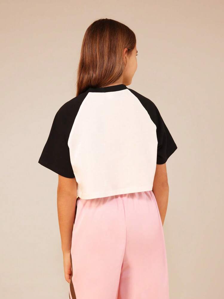 Number 23 Raglan Crop Top With Baseball Style