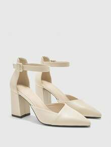 CUCCOO BIZCHIC Women's Pointed Toe Buckle Design Fashion High Heel Sandals For Daily Wear Summer - Beige - View 7