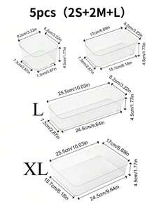 桌面抽屉式收纳盒，内置隔板，方便学生宿舍整理文具和日常用品；透明可堆叠收纳盒，多种尺寸可选；桌面整洁收纳盒，适用于学习、节日装饰、房间装饰、防晒旅行等各种场合。 - 無色 - 查看 21
