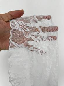 Coolane 女士春夏街头风锐舞节波西米亚西部风Y2K辣妹蕾丝深V领长袖上衣 - 白色 - 查看 7