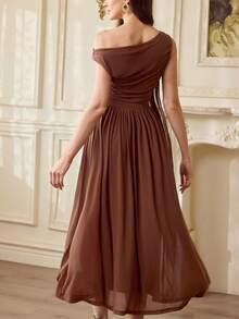 Vintamour Vintage elegantes Damenkleid mit Metallschnalle, elastisches Mesh-Gewebe, Lässig Resort Urlaubsparty Kleid, Sommerkleid, langes Sommerkleid für Damen, Sommeroutfits für Damen, Sommerkleidung, Frühlingsoutfit Damen, Frühlingsbreak-Outfits, Valentinstag, Valentinstagoutfits für Damen, Valentinstagkleid, Valentinstagkleidung, Valentinstagoutfit, elegante Kleider für Damen, elegantes Kleid Damen, braunes Kleid - Braun - Übersicht 7