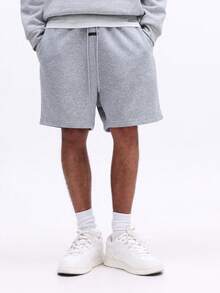 SUMWON Men's Pull On Drawstring Sweat Shorts With Side Pockets Elastic Waistband Casual Comfort Loungewear - Light Grey - View 1