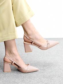 CUCCOO BIZCHIC Damen klassische burgunderrote Spitze Mittlerer Absatz Slip-On Pumps, vielseitig einsetzbar für Pendeln, Date, Party, Urlaub, Hochzeit zu Weihnachten - Babypink - Übersicht 5