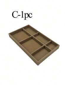 首饰托盘收纳盒，项链耳环戒指展示收纳盒，可堆叠首饰盒化妆品收纳盒，适用于耳环、项链、戒指、手链、吊坠、珍珠等饰品。 - 棕色 - 查看 21