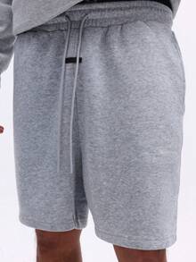SUMWON Men's Pull On Drawstring Sweat Shorts With Side Pockets Elastic Waistband Casual Comfort Loungewear - Light Grey - View 6