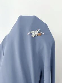 Yasmyna Women's High Neck Long Sleeve Pleated Elegant Arabic Dress - Blue - View 7