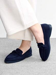 CUCCOO BIZCHIC Women's Casual Versatile Commuting Simple Twist Flats Valentine's Day - Blue - View 4