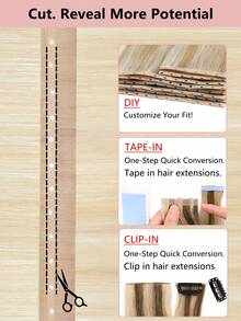 Butterfly Weft Hair Extensions Human Hair Glueless OVO Pu Hole Genius Hand Tied Invisible DIY Double Weft Hair Extensions Straight 1pc 16 Inches - S1001 - View 6