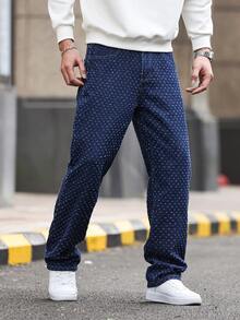 Manfinity Homme Men's Casual Fashion Street Daily Commute Straight Leg Jeans