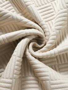 Manfinity Homme Men's Textured Apricot Ribbed Collar Polo Shirt - Apricot - View 5