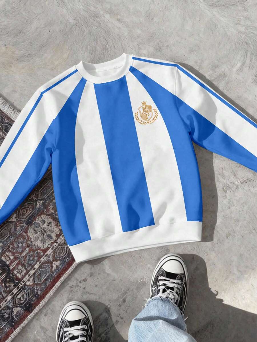 Manfinity Campus Court Áo thun nam phong cách thể thao in hình kiểu áo bóng đá, áo nỉ chui đầu phối màu tương phản, áo sơ mi nam, quà tặng nam nữ, áo sơ mi cho con trai, áo thun xanh trắng kiểu thập niên 90, áo len thể thao nam, áo nữ, áo trắng, áo thun in hình, quần áo nam, áo sơ mi nữ đi chơi, áo thun in hình nữ, áo sơ mi nam, quần áo nam - Nhiều màu - Xem 1