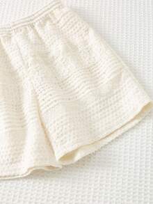 Cozy Pixies Bộ 2 món cho bé trai, màu trơn, kiểu dáng thường ngày, cổ polo, tay ngắn và quần short cạp chun. - Màu be - Xem 7