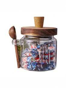 1 Hũ thủy tinh kín có nắp gỗ, làm bằng thủy tinh borosilicate cao cấp, thích hợp đựng cà phê, trà, ngũ cốc, đồ ăn nhẹ, dưa chua, gia vị và thực phẩm khô để sắp xếp đồ dùng trong nhà bếp. - Nhiều màu - Xem 5