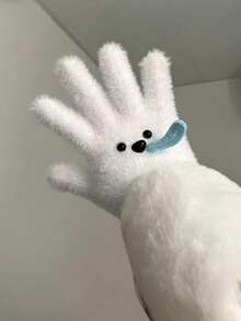 Joivida A Pair Of Winter Gloves, A Cute Snot Puppy, Simple Girl's Wool And Thickened Gloves, Cold-Proof Knitted Gloves, And Long Plush Warm Gloves, Suitable For Winter Commuting Warmth And Cold Protection, Valentine's Day - Multicolor - View 3