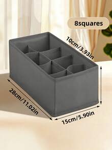 1/2/3/4件套大容量节省空间可折叠便携式分隔收纳抽屉整理篮和盒子，是收纳衣物、配饰、袜子、围巾、服饰、卧室和家居用品的理想之选，也是衣柜整理的完美方案。家居装饰收纳必备单品。 - 灰色 - 查看 6
