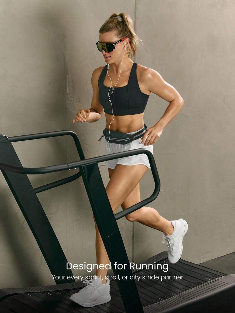 0.5L Glow Run Breathable Mesh Waterproof Logo Reflective Zipper Pocket Drawstring Adjustable Strap Micro Running Belt Bag Jogging Training Travel Studio Daily Active Fall Winter