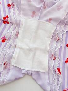 PetitDoll 1件女童甜美樱桃条纹蝴蝶结装饰开裆内裤 - 紫色 - 查看 8