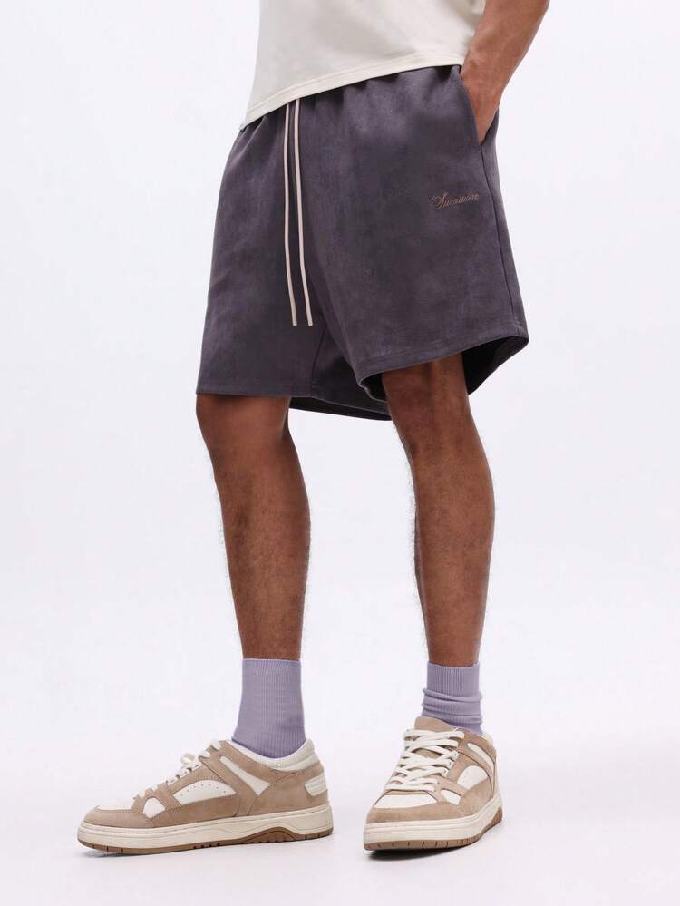 Suede Pull On Shorts With Drawstring