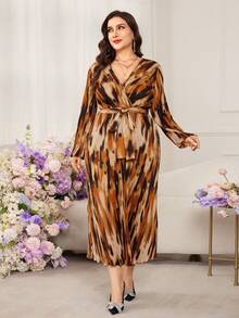 Modelyn Đầm nữ cỡ lớn thanh lịch, dáng suông, tay phồng, in hoa, thích hợp cho mùa xuân/hè. - Nhiều màu - Xem 3