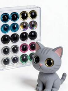SHEIN 12 Pcs 3d Animal Eyeballs, Sparkling 3d Snake Scale Pattern Plush Toy, Plastic Accessories, Resin Crystal Eye Ornaments, Fall Decor,Christmas Decorations Boys Backpack, Halloween, Backpack School. Clear Backpack, School, Halloween Costume. - Multicolor - View 8