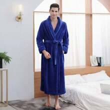 SHEIN Basic living 超柔软珊瑚绒浴袍 - 速干、不掉毛、透气 | 男女皆宜 | 时尚设计 | 秋冬情侣睡衣 - 彩色 - 查看 31