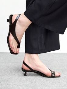 CUCCOO BIZCHIC Sandalias de tacón para mujer - Marrón Café Oscuro - Ver 5