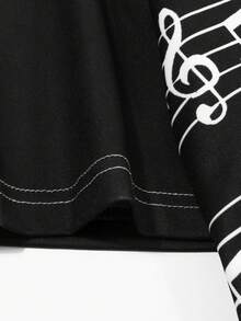 ROMWE MEN Grunge Punk 男士休闲时尚街头音符印花短袖Polo衫，适合夏季日常通勤 - 彩色 - 查看 5