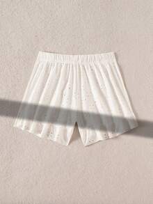 Bonvoyette 春夏新款白色单层梭织短裤，优雅度假风女士泳装下装 - 白色 - 查看 10