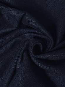 Shapeblank 大码女装秋冬时尚休闲宽松舒适日常百搭显瘦磨毛弹力腰黑色阔腿裤，秋季穿搭，女式下装，简约风格 - 藏蓝色 - 查看 8