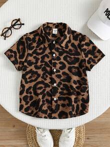婴儿豹纹翻领短袖开衫 - 彩色 - 查看 8