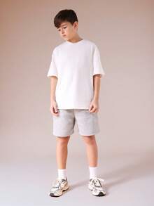 Quần short bóng rổ SUMWON chất liệu jersey dệt kim, cạp chun có dây rút, túi bên hông, thích hợp cho sự thoải mái hàng ngày và các hoạt động mùa hè, kỳ nghỉ. - Xám - Xem 3