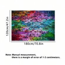 2D霓虹彩色背景横幅，仿砖墙设计多色霓虹背景，非常适合派对、拍照亭、婚礼、生日装饰 - 彩色 - 查看 7