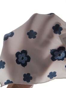 SHEIN Babygirl Casual Vacation Cute Print Camisole And Elastic Waist Pants Set Necklace-Style Top, Blue Flared Pants, Fashionable Girl's Two-Piece Set, Floral Print Set, Casual Set, Outing Set, Casual Home Clothes Top And Pants - Multicolor - View 8