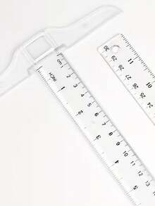 Transparent And Orange T-Square Ruler, A Clear Dual-Sided Measuring Tool Suitable For Drafting And General Layout Tasks - Multicolor - View 7