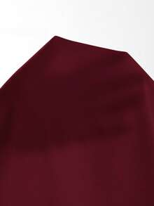 Aloruh 梅紫色浪漫约会音乐节系带长袖荷叶边迷你连衣裙（女款） - 酒紅色 - 查看 9