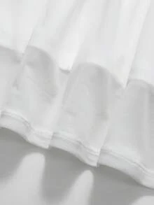 SHEIN Girlism 少女白色露肩褶皱紧身优雅长裙，春夏款 - 白色 - 查看 6