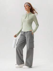 OutZeal Women Winter Thermal Outdoor Sweatshirt Green Daily Casual Long Sleeve With Thumbhole - Green - View 7