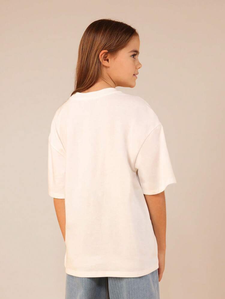 Oversized Sequin Bow Short Sleeve Tee