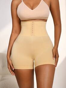 NudeFit Women's High Elasticity Front Closure Slimming Pants - Apricot - View 5