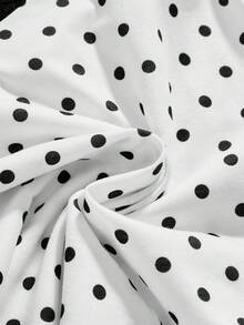 ROMWE Spring/Summerpolka DotWomen's Modern Polka Dot U-Neck Lace Trim Camisole - White - View 4