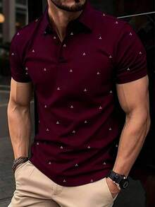 Resyla Men's Casual Minimalist All-Over Print Short Sleeve Polo Shirt, Summer - Multicolor - View 1