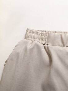 Teen Girl Bow Decor Sleeveless Shirt And Wide Leg Pants Casual Outfit