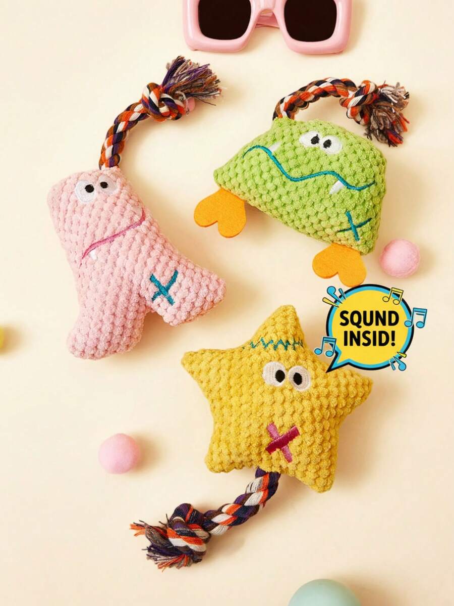 PETSIN Đồ chơi cho chó, Đồ chơi nhồi bông cho chó, Bền cho chó nhai và mọc răng, Tự giải trí, Thích hợp cho chó cỡ nhỏ đến trung bình, Đồ chơi cho thú cưng - Nhiều màu - Xem 1